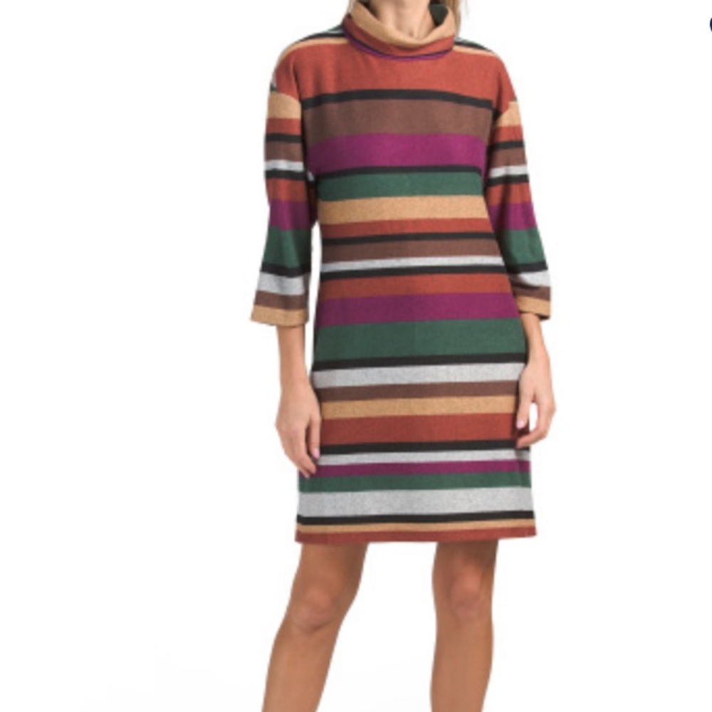 London Times Turtle Neck Sweater Dress